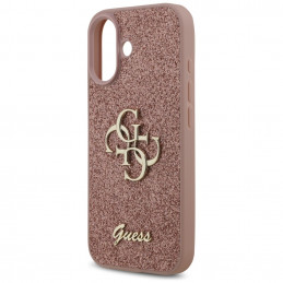„Guess“ fiksuoto blizgučių dizaino „iPhone 17“ dėklas – rožinis