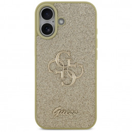 „Guess“ fiksuoto blizgučių dizaino „iPhone 17“ dėklas – auksinis