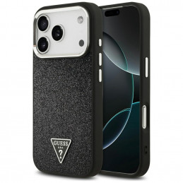 „Guess“ blizgantis trikampio formos logotipas su „MagSafe“ dėklu, skirtu „iPhone 17 Pro“ – juodas