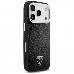 „Guess“ blizgantis trikampio formos logotipas su „MagSafe“ dėklu, skirtu „iPhone 17 Pro“ – juodas