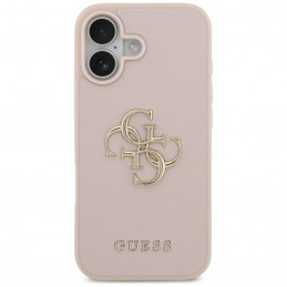 „Guess“ grūdėtas didelis 4G ir klasikinio logotipo iPhone 17 dėklas – rožinis