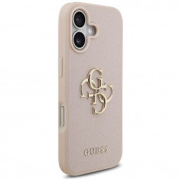 „Guess“ grūdėtas didelis 4G ir klasikinio logotipo iPhone 17 dėklas – rožinis