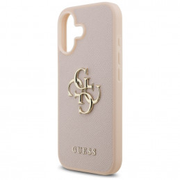 „Guess“ grūdėtas didelis 4G ir klasikinio logotipo iPhone 17 dėklas – rožinis