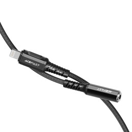 Acefast MFI Lightning garso laidas - 3,5 mm mini lizdas (moteris) 18 cm, AUX juodas (C1-05 juodas)