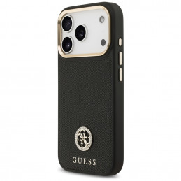 „Guess“ grūdėto Strass logotipo „MagSafe“ dėklas, skirtas „iPhone 17 Pro“ – juodas