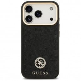 „Guess“ grūdėto Strass logotipo „MagSafe“ dėklas, skirtas „iPhone 17 Pro“ – juodas