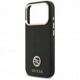 „Guess“ grūdėto Strass logotipo „MagSafe“ dėklas, skirtas „iPhone 17 Pro“ – juodas