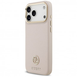 „Guess“ grūdėto Strass logotipo „MagSafe“ dėklas, skirtas „iPhone 17 Pro Max“ – rožinis