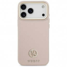 „Guess“ grūdėto Strass logotipo „MagSafe“ dėklas, skirtas „iPhone 17 Pro Max“ – rožinis