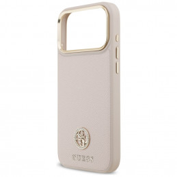 „Guess“ grūdėto Strass logotipo „MagSafe“ dėklas, skirtas „iPhone 17 Pro Max“ – rožinis