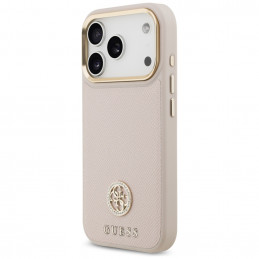 „Guess“ grūdėto Strass logotipo „MagSafe“ dėklas, skirtas „iPhone 17 Pro“ – rožinis
