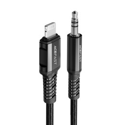 Acefast MFI Lightning garso laidas - 3,5 mm mini lizdas (vyriškas) 1,2 m, AUX juodas (C1-06 juodas)