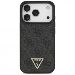 „Guess“ odinis 4G trikampio formos Strass MagSafe dėklas, skirtas iPhone 17 Pro – juodas