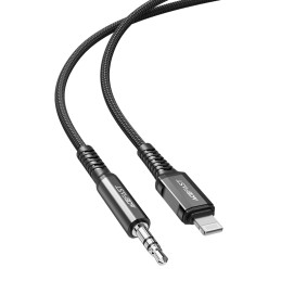 Acefast MFI Lightning garso laidas - 3,5 mm mini lizdas (vyriškas) 1,2 m, AUX juodas (C1-06 juodas)