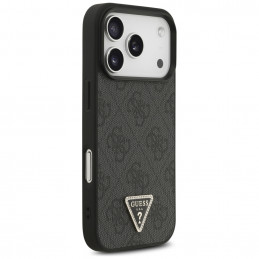 „Guess“ odinis 4G trikampio formos Strass MagSafe dėklas, skirtas iPhone 17 Pro – juodas