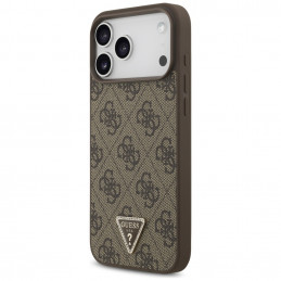 „Guess“ odinis 4G trikampio formos Strass MagSafe dėklas, skirtas iPhone 17 Pro Max – rudas