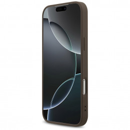„Guess“ odinis 4G trikampio formos Strass MagSafe dėklas, skirtas iPhone 17 Pro Max – rudas