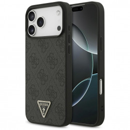 „Guess“ odinis 4G trikampio formos Strass MagSafe dėklas, skirtas iPhone 17 Pro Max – juodas