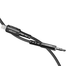 Acefast MFI Lightning garso laidas - 3,5 mm mini lizdas (vyriškas) 1,2 m, AUX juodas (C1-06 juodas)