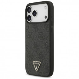 „Guess“ odinis 4G trikampio formos Strass MagSafe dėklas, skirtas iPhone 17 Pro Max – juodas