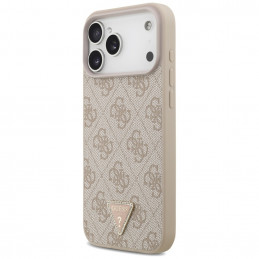 „Guess“ odinis 4G trikampio formos Strass MagSafe dėklas, skirtas iPhone 17 Pro Max – rožinis