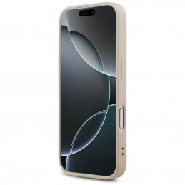 „Guess“ odinis 4G trikampio formos Strass MagSafe dėklas, skirtas iPhone 17 Pro – rožinis