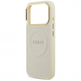 „Guess Peony Hot Stamp MagSafe“ dėklas, skirtas „iPhone 17 Pro“ – smėlio spalvos