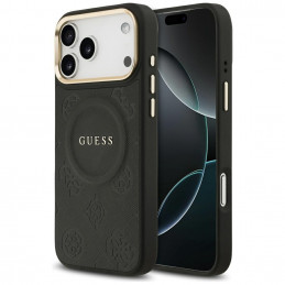 „Guess Peony Hot Stamp MagSafe“ dėklas, skirtas „iPhone 17 Pro Max“ – juodas