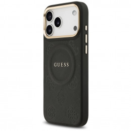 „Guess Peony Hot Stamp MagSafe“ dėklas, skirtas „iPhone 17 Pro Max“ – juodas