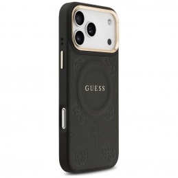 „Guess Peony Hot Stamp MagSafe“ dėklas, skirtas „iPhone 17 Pro Max“ – juodas