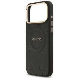 „Guess Peony Hot Stamp MagSafe“ dėklas, skirtas „iPhone 17 Pro Max“ – juodas