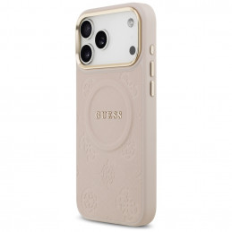 „Guess Peony Hot Stamp MagSafe“ dėklas, skirtas „iPhone 17 Pro Max“ – rožinis