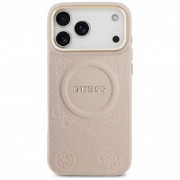 „Guess Peony Hot Stamp MagSafe“ dėklas, skirtas „iPhone 17 Pro Max“ – rožinis