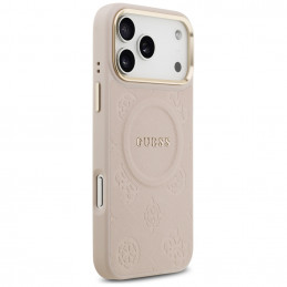„Guess Peony Hot Stamp MagSafe“ dėklas, skirtas „iPhone 17 Pro Max“ – rožinis