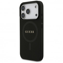 „Guess Saffiano Classic Logo MagSafe“ dėklas, skirtas „iPhone 17 Pro“ – juodas