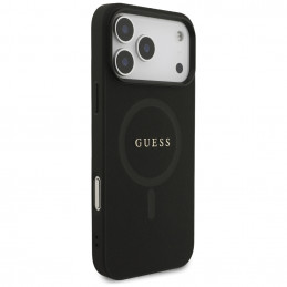„Guess Saffiano Classic Logo MagSafe“ dėklas, skirtas „iPhone 17 Pro Max“ – juodas