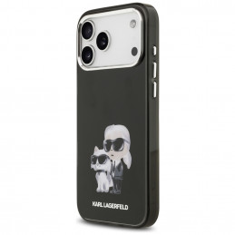 „Karl Lagerfeld IML Aquarelle Karl & Choupette & Logo MagSafe“ dėklas, skirtas „iPhone 17 Pro Max“ – juodas