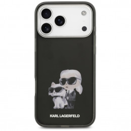 „Karl Lagerfeld IML Aquarelle Karl & Choupette & Logo MagSafe“ dėklas, skirtas „iPhone 17 Pro Max“ – juodas