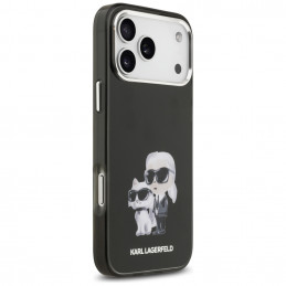 „Karl Lagerfeld IML Aquarelle Karl & Choupette & Logo MagSafe“ dėklas, skirtas „iPhone 17 Pro Max“ – juodas