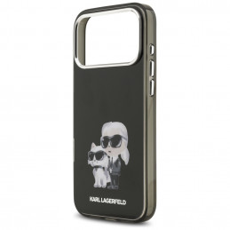 „Karl Lagerfeld IML Aquarelle Karl & Choupette & Logo MagSafe“ dėklas, skirtas „iPhone 17 Pro Max“ – juodas