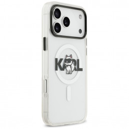 „Karl Lagerfeld IML Choupette Sketch Logo MagSafe“ dėklas, skirtas „iPhone 17 Pro Max“ – skaidrus