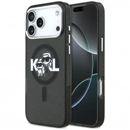 „Karl Lagerfeld IML“ blizgučių ir „Karl & Choupette“ eskizo logotipo „MagSafe“ dėklas, skirtas „iPhone 17 Pro Max“ – juo...