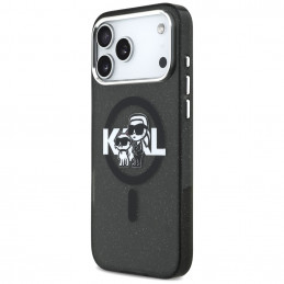 „Karl Lagerfeld IML“ blizgučių ir „Karl & Choupette“ eskizo logotipo „MagSafe“ dėklas, skirtas „iPhone 17 Pro Max“ – juo...