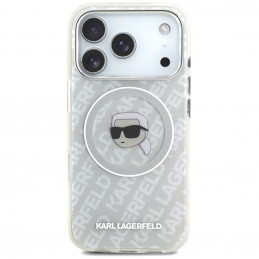 „Karl Lagerfeld IML“ „Karl Head“ logotipo „MagSafe“ dėklas, skirtas „iPhone 17 Pro Max“ – pilkas