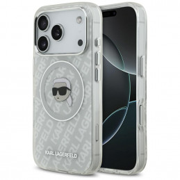 „Karl Lagerfeld IML“ „Karl Head“ logotipo „MagSafe“ dėklas, skirtas „iPhone 17 Pro“ – pilkas