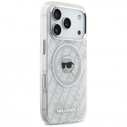 „Karl Lagerfeld IML“ „Karl Head“ logotipo „MagSafe“ dėklas, skirtas „iPhone 17 Pro“ – pilkas