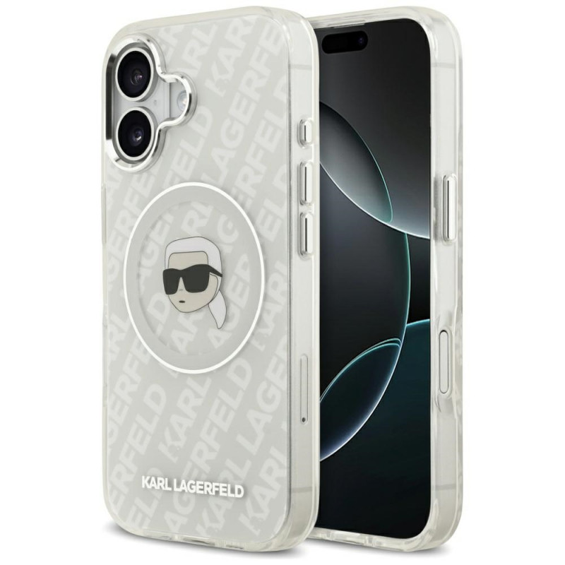 Karl Lagerfeld IML Karl Head Logo MagSafe iPhone 17 dėklas – pilkas