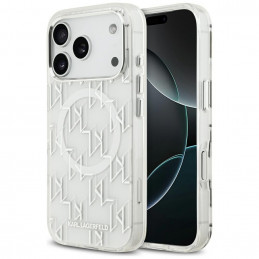 „Karl Lagerfeld IML KL Monogram MagSafe“ dėklas, skirtas „iPhone 17 Pro“ – baltas