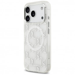 „Karl Lagerfeld IML KL Monogram MagSafe“ dėklas, skirtas „iPhone 17 Pro“ – baltas