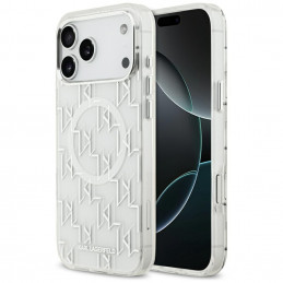 „Karl Lagerfeld IML KL Monogram MagSafe“ dėklas, skirtas „iPhone 17 Pro Max“ – baltas